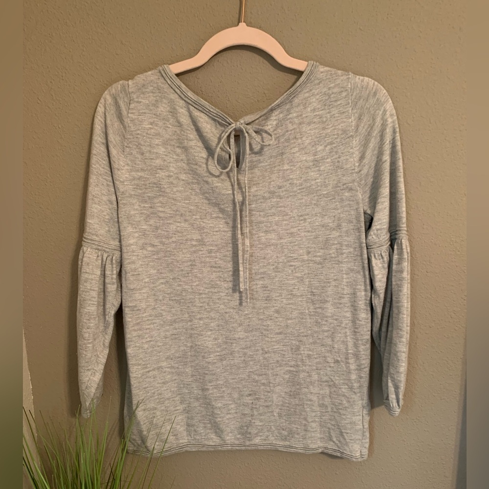 LOFT 3/4 length sleeve. Gray blouse. Size M. - Picture 2 of 7